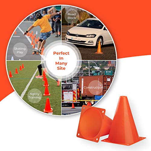 Cartman 7 Inch 24 Pack Sports Cones, Agility Field Marker Cones, Plastic Traffic Training Cones For Outdoor Activity & Festive Events thumb #3