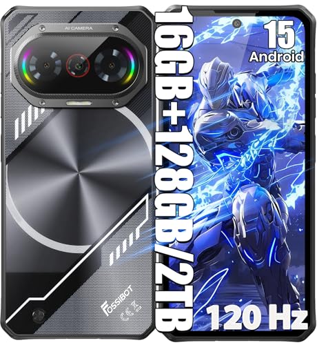 Image of FOSSIBOT F114 Rugged Phone Unlocked, 120Hz HD+ Display,Android 15 Cell Phone, 6.67 inch,16GB RAM 128GB+2TB ROM, 50MP AI Camera, IP68 /IP69K Waterproof Phones, NFC,Outdoor Gaming Smartphone（2026 Black）