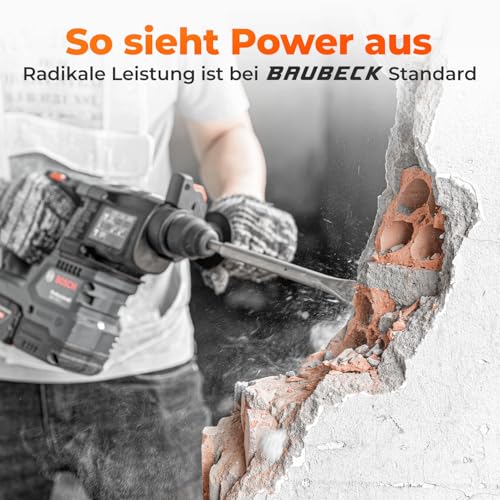 BAUBECK Meißel Set für Beton & Mauerwerk - SDS Plus - LONG LIFE [4tlg] - 250mm lang, angewinkelt und gerade - SDS Plus Meißel Set – Ansicht 6