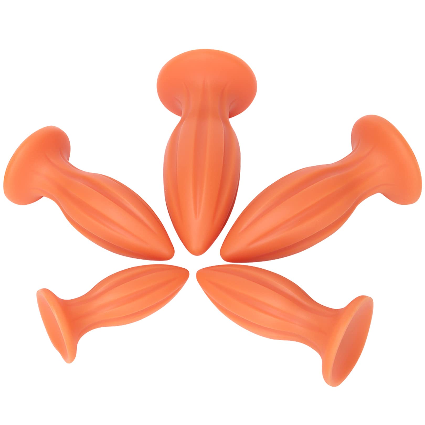 5 Dimensioni Enormi Dildo Anali Plug Conici Dilatatori Anali Morbidi Giocattoli Buttplug in Silicone for Uomini Donne(Gold,XXL)