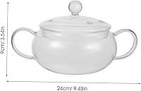 Vista 2 de Hemoton Olla de vidrio para cocinar tetera de vidrio, tetera de calefacción, tazón de comida Ramen, olla de calentamiento de leche, cuenco