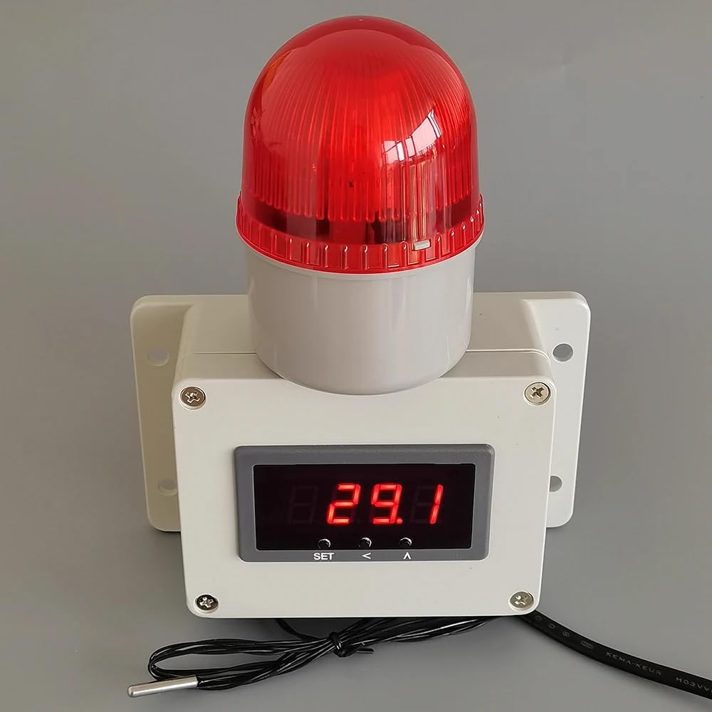 Termómetro Electrónico de Inducción Industrial, Termómetro Digital con Alarma de Temperatura de 90dB -30-200 °C