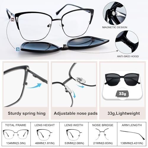 Image of OCCI CHIARI UV Blue Light Glasses for Women Fashion Cat Eye Polarized Sunglasses