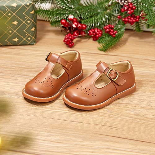 Image of GINFIVE Toddler Girls Mary Jane School Oxford Dress Flat Shoes for Wedding