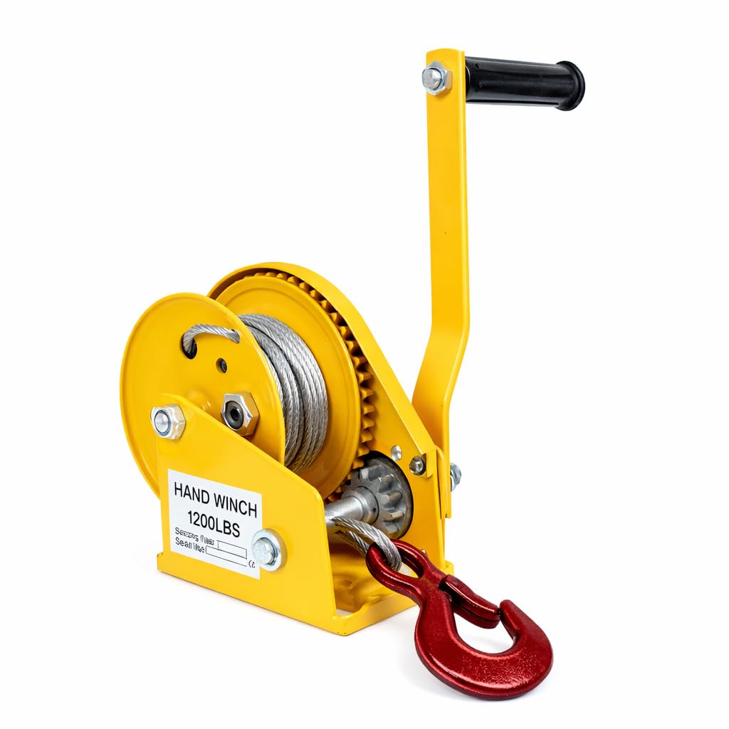 Awesome Heavy Duty Hand Winch with galvanised Steel Cable – Manual Crank Boat Trailer Winch for Lifting, Towing, Loading, ATV, Marine & Utility 1200lbs (545kg)-image-23
