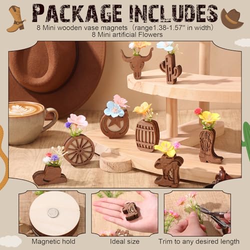Set de 8 imanes mini jarrón western para nevera miniatura 2