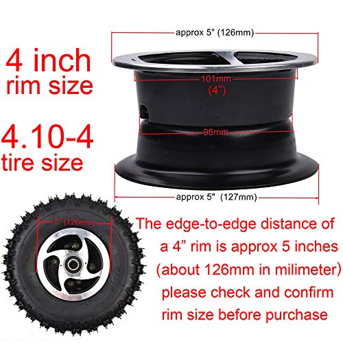 RUTU 2 Pack of 4.10-4 410-4 4.10/3.50-4 Inner Tubes + Tires for Garden Rototiller Snow Blower Mowers Hand Truck Wheelbarrow Go Cart Kid ATV