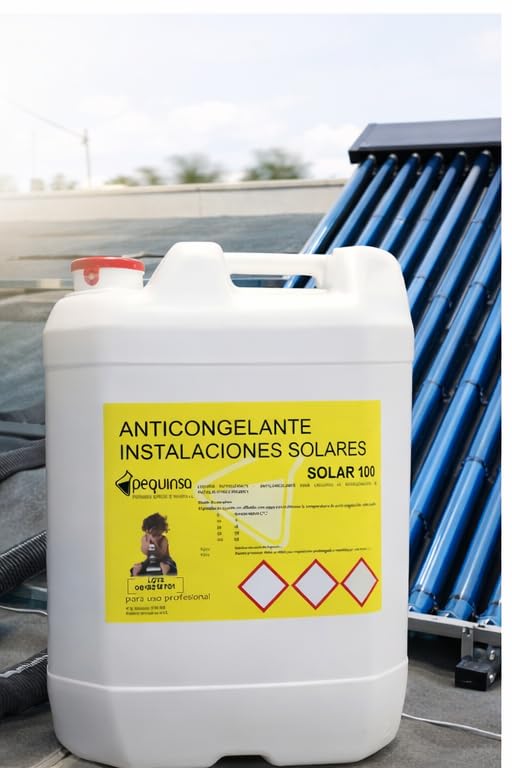 Refrigerante–Anticongelante en base propilenglicol concentrado para circuitos de refrigeración de instalaciones solares. Envase de 30 litros.