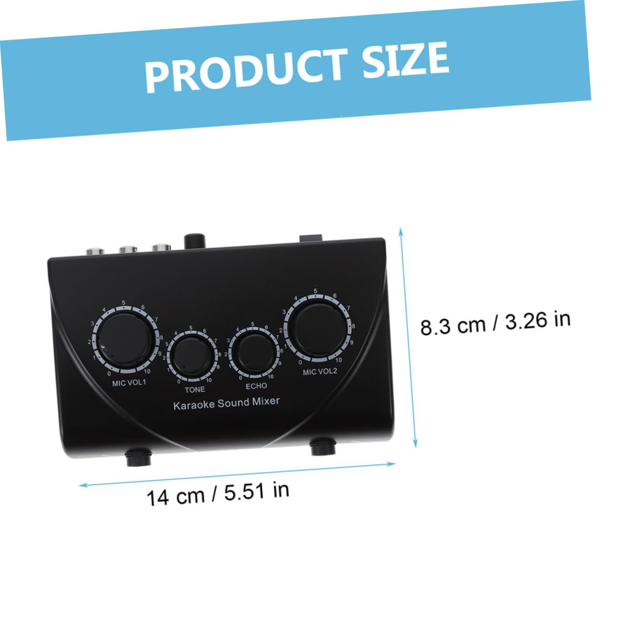 Mezclador de Sonido Profesional Color Negro con Dos Entradas de Micrófono, Volumen Ajustable Independiente, bajo Ruido Material Abs y Cobre para Fiestas de Karaoke