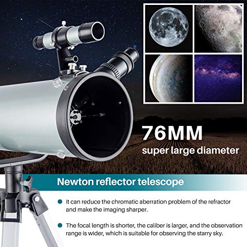 Telescope for Adults & Kids Monocular Refractor Telescope for Astronomy Beginners Professional 700mm76mm with Tripod & Smartphone Adapter - Thumbnail 4