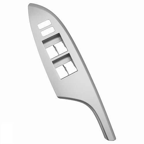 Osompar Interruptor de ventana eléctrica Bisel delantero del lado izquierdo del conductor (plateado) compatible con el panel de interruptores de