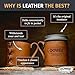 Oowee Customizable Genuine Leather Sleeve + Wide Mouth Mason Jar Set | Rustic Charm for Canning, Crafts, and Décor | Sleeve Made in USA