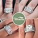 Wuziwen 4Ct Engagement Rings for Women Sterling Silver Cubic Zirconia Wedding Bridal Ring Set Size 6