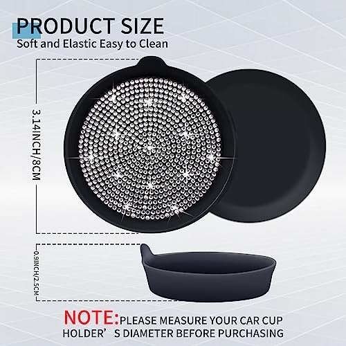 Image of Amooca 4-Pack Car Cup Holder Coaster Bling Crystal Rhinestone Car Interior