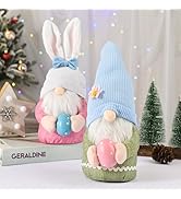 zhancydeal Easter Bunny Gnome Decor,2PCS Spring Bunny Doll with Egg,Easter Faceless Bunny Doll Or...