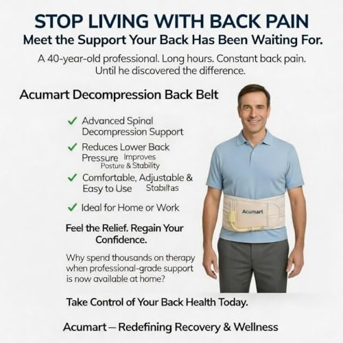 Image of Advanced Decompression Back Belt - Instant Lower Back Pain Relief, Inflatable Lumbar Support with Hand Pump, Professional Spinal Traction Device for Sciatica, Herniated & Slip Disc, Adjustable 29-49 Inch Waist Brace