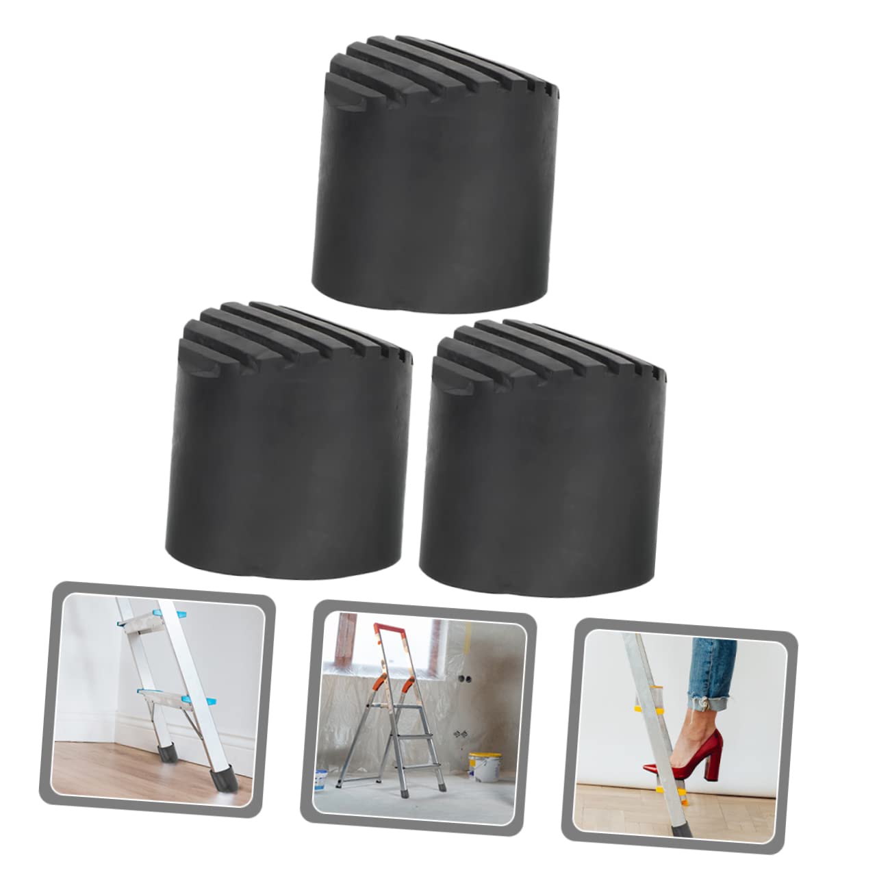 Homoyoyo Ladder Feet Cap Nonslip Ladder Feet Ladder Stability Ladder Performance Foot Pads Stoppers Ladder Protective Covers Caps End Ladder Leg Protective Cover Ladder Stabilizer Rubber - View #11