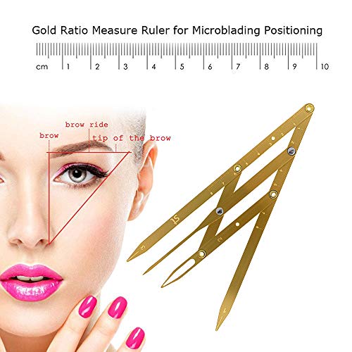 Regla para cejas de tatuaje, posicionamiento permanente de tres puntos, herramienta simétrica de maquillaje, regla de equilibrio, 1 unidad