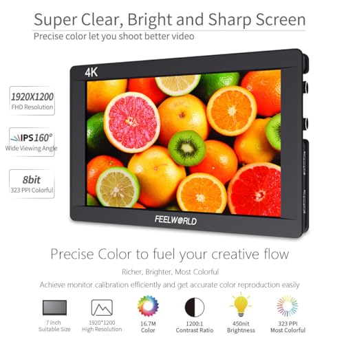Image of FEELWORLD FW703 7 inch 3G SDI 4K HDMI DSLR Monitor Video Assist Peaking Focus IPS Full HD 1920x1200