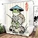 AURISSE Funny Fishing Frog Shower Curtain, Whimsical Cartoon Frog with Fishing Pole Bathroom Decor, Waterproof Polyester Fabric 72 x 72 Inches with 12 Hooks
