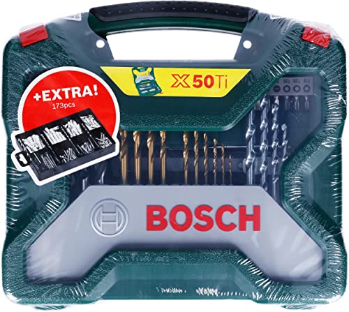 Bosch Accessories Zubehörset X-Line 50Ti Plus 173-teiliges Fixier-Set (für Metall, Stein, Holz, Zubehör Bohrmaschine)