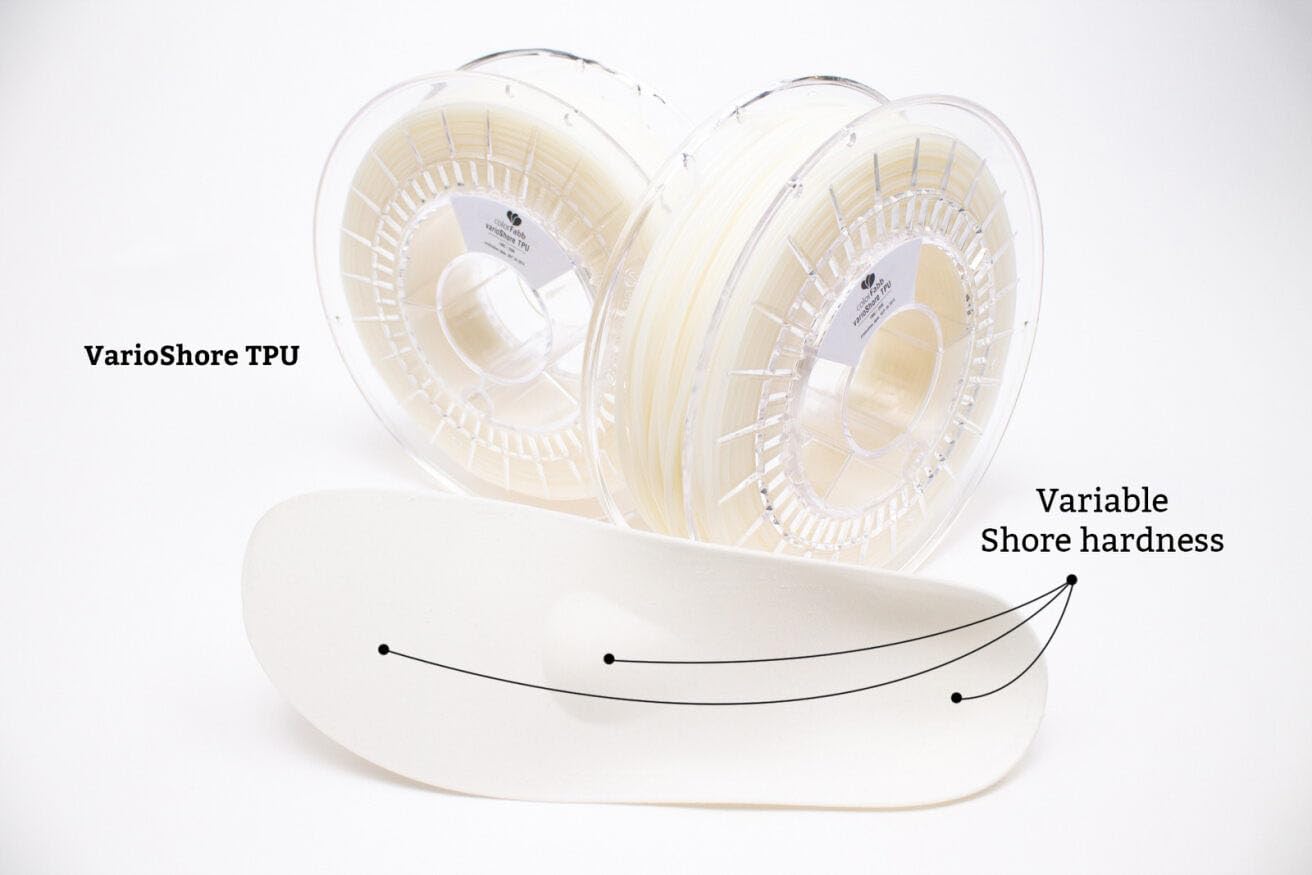 colorFabb Varioshore Tpu 95a Naturel Filament pour imprimante 3D, 1,75 mm de diamètre, Bobine de 700 g, Matériau léger, Toucher doux,