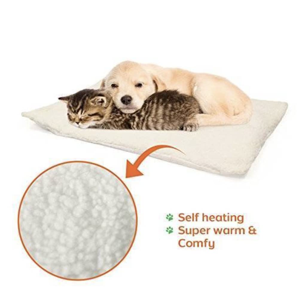 Amazon.com : Geoff Pets Self Heating Pet Thermal Blanket, Warm and Comfort Heat  Reflective Layer Sheepskin Material Machine Washed 24 X 35 : Pet Supplies