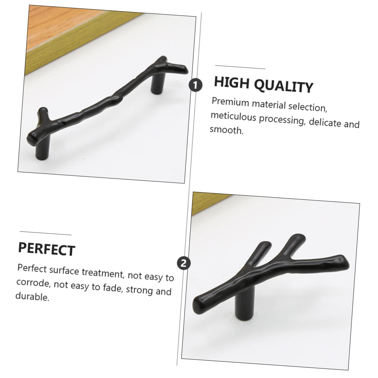 Yardenfun Handmade Decorative Drawer Handles 4pcs Branch Knobs Cabinet Hardware Rustic Style Home Decor Knobs