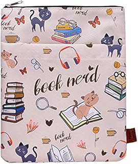 Book Sleeve for Book Lovers, Book Nerd Book Protector , Book Covers for Paperbacks, Washable Fabric, Book Sleeves with Zipper, Medium 11 Inch X 8.7 Inch