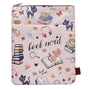 Book Sleeve for Book Lovers, Book Nerd Book Protector , Book Covers for Paperbacks, Washable Fabric, Book Sleeves with Zipper, Medium 11 Inch X 8.7 Inch