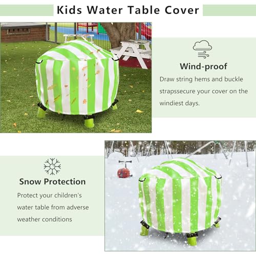 Image of Water Table Cover Spiralin' Seas Waterpark Outdoor Sand Water Play Table Cover 34X34X18 inch-(Cover only)-Green