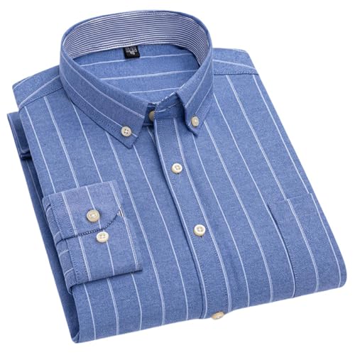 Camisa Oxford a cuadros rojos para hombre con manga larga