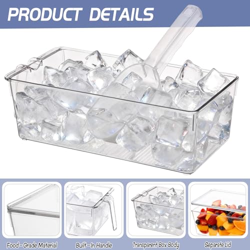 Set de 2 contenedores para hielo con tapa y cuchara flexible miniatura 3