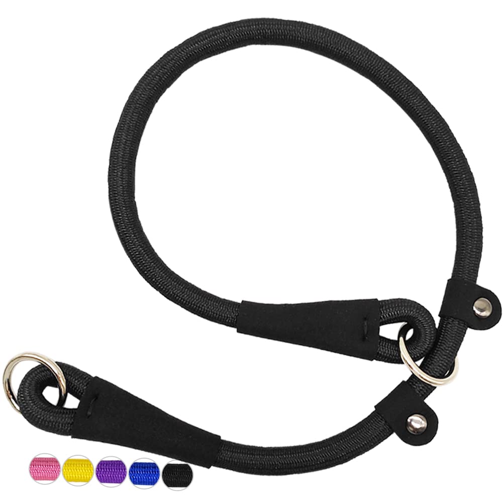 SEPXUFORE Rope Dog Collar, Adjustable Slip Collar for Dog Training, Classic Rolled Cute Pet Collar for Small Medium and La...