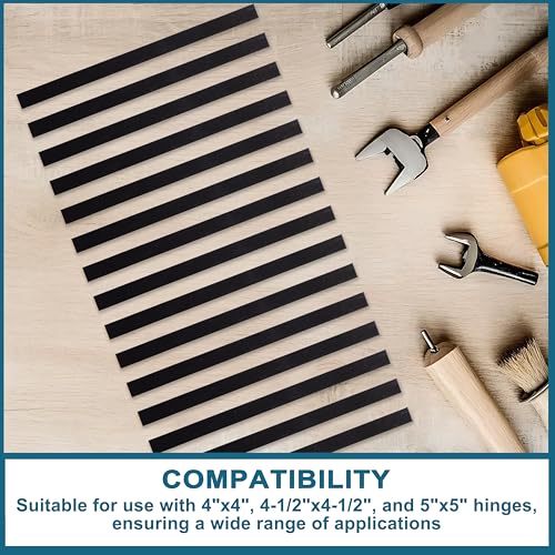 Image of 4 inch x1 /4 inch Magnetic Hinge Shims for Commercial /Residence Hinge Adjustments Door Repairs Prop Damage Sagging Hinges,Pack Contains 50 shims