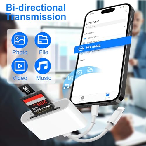 Image of SD Card Reader, Dual Slot Memory Card Reader with Type C and USB Ports, High-Speed Data Transfer for iPhone, iPad, Laptop, Camera, Photographers, Professionals, Students, Travelers
