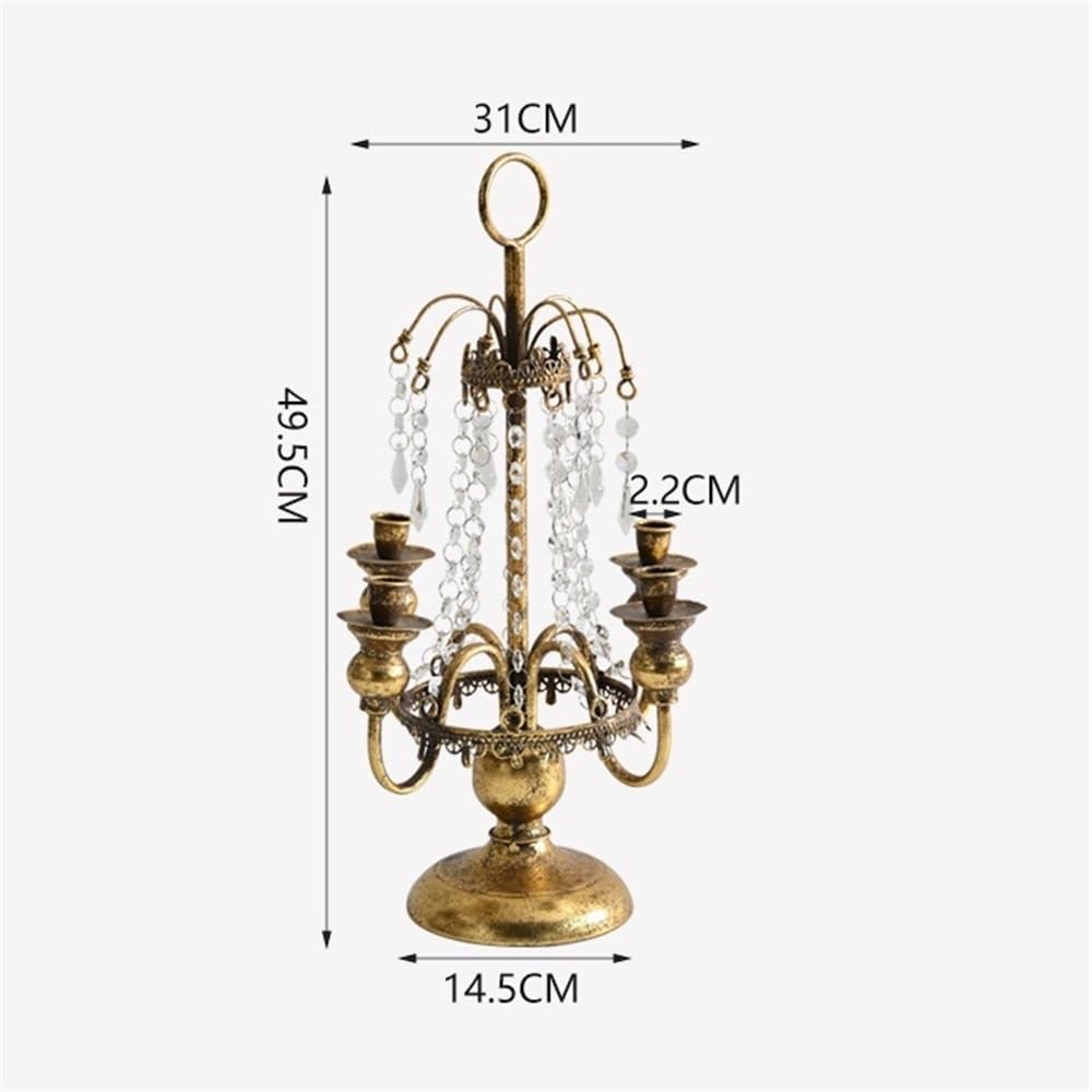 Świecznik wiejski romantyczny żelazny kryształowy świecznik ornamenty Home Fashion świecznik dekoracja dekoracja
