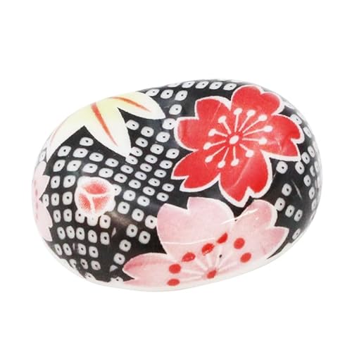 箸置き 可愛い おもしろ 御洒落 おしゃれ カトラリーレスト 陶器 キッチン雑貨 豆型 友禅文様 (柄3)