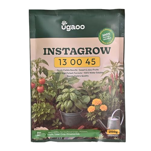 Image of Ugaoo InstaGrow NPK 13:00:45 Fertilizer (250g) | High Potassium Water-Soluble Fertilizer for Fruit & Flower Quality | Boosts Yield & Sweetness