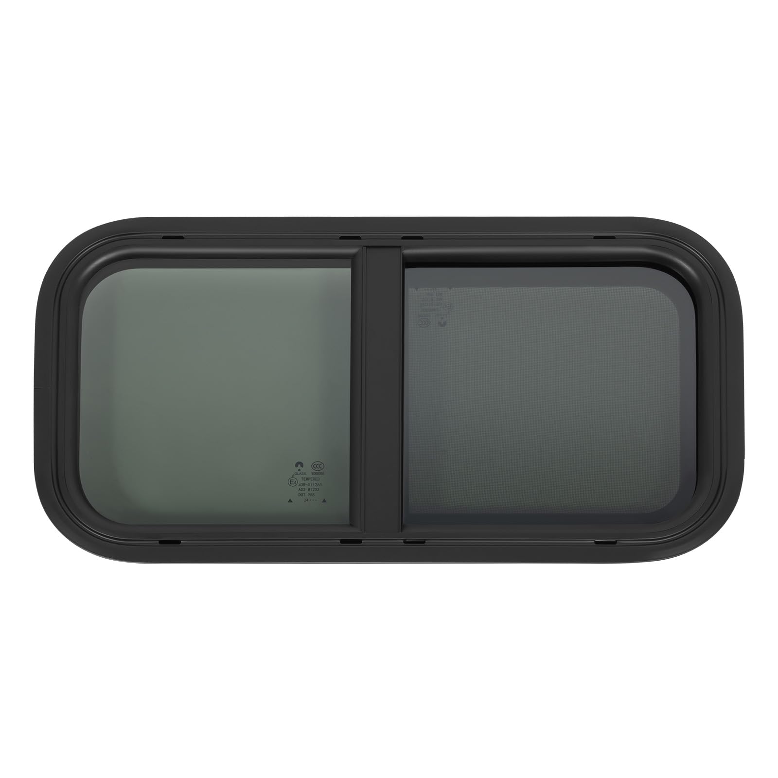 Ventana para caravana, 600*300mm Ventana exterior de presión, ventana lateral para autocaravana con estores y mosquitera integrados Ventana corredera tintada para caravanas, furgonetas y autocaravanas