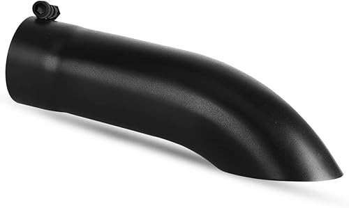 YITAMOTOR Punta de escape abatible de 4 pulgadas entrada de 4 pulgadas salida de 4 pulgadas 15 pulgadas de largo puntas de escape universales de