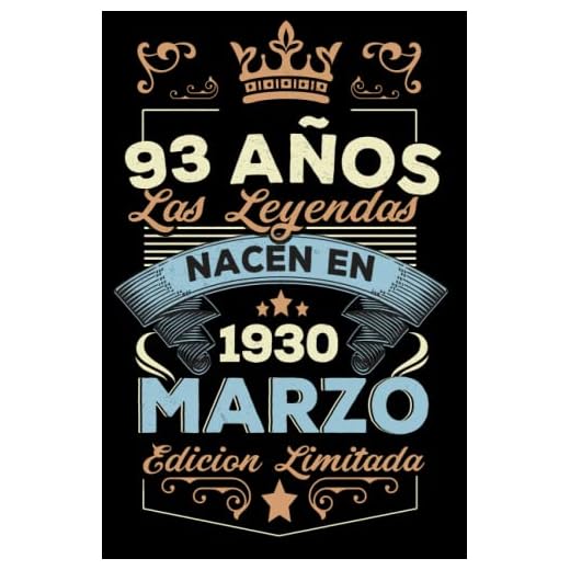 LAS LEYENDAS NACEN EN MARZO EL AÑO 1930: 93 Aniversario Cuaderno personalizado 93 años regalos Feliz 1930 cumpleaños ideas de regalos