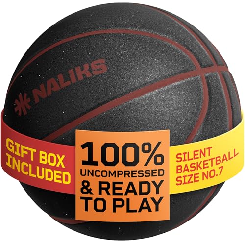 NALIKS Silent Basketball Size 7, 29.5” – Airless Indoor Basketball