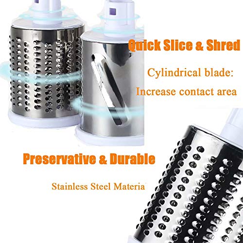 Cheese Grater Rotary Cheese Shredder Vegetable Slicer 3-In-1 Vegetable Shredder Grater Slicer Grinder For Potato Onion Cucumber Carrot Blue #TOP5