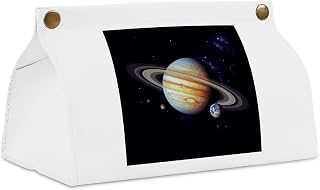 Decorative PU Tissue Paper Holder Planet Jupiter Printed Tissue Box Cover Napkin Tissues Organizer Home Decor for Bathroom Night Stands Desk Car Dining Table