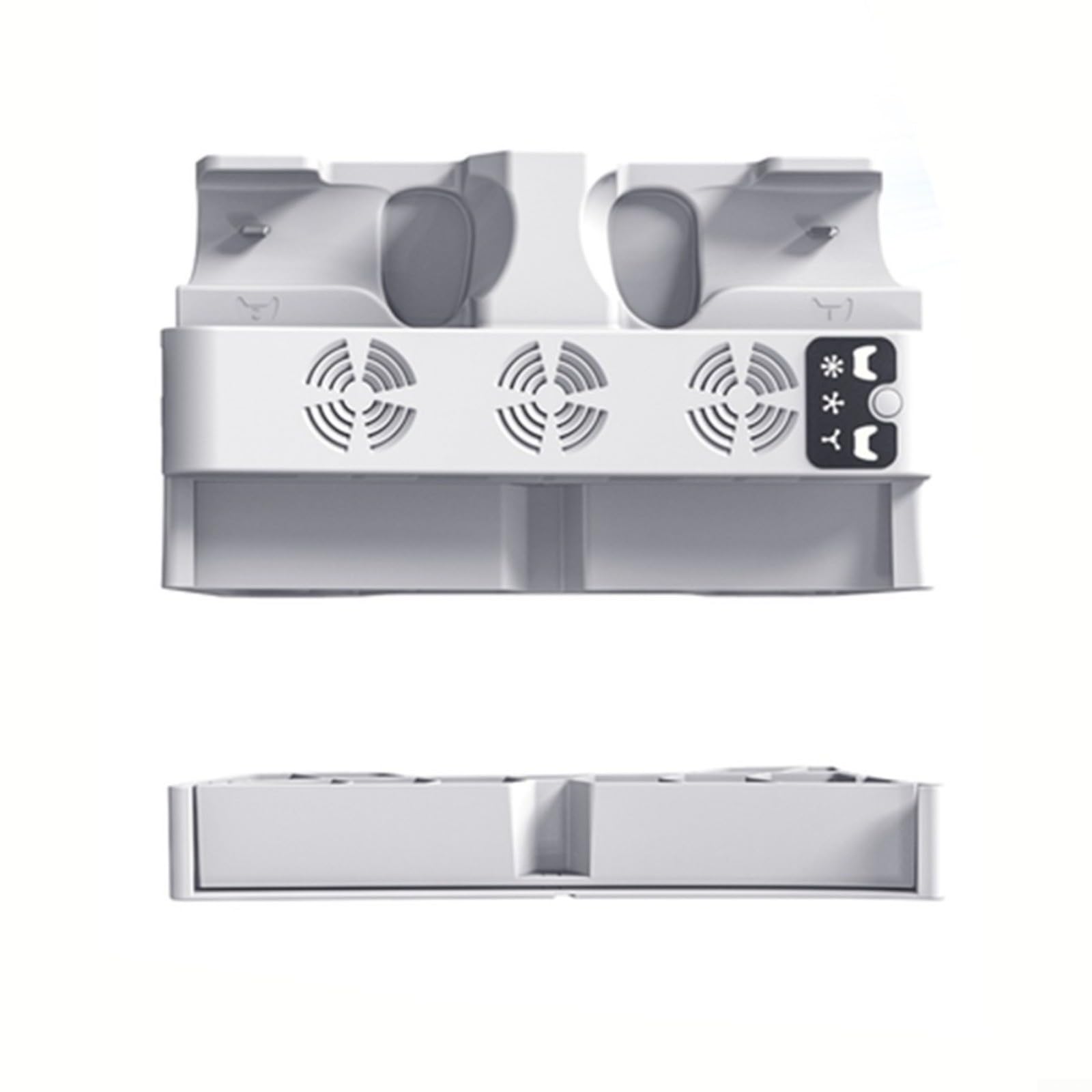 Stazione di ricarica per PS5 Pro e PS5 Slim Controller con 3 livelli di raffreddamento, protezione da tensione V5, supporto verticale per ricarica e raffreddamento, bianco