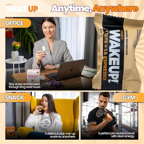 Image of WAKE UP! Caramel Caffeinated Bites, 1.5 Espressos, 2 Pack (16 Bites)