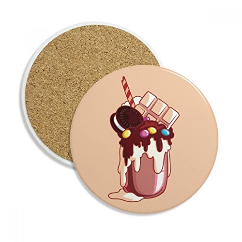 Dessous de verre en céramique chocolat 2 pcs | Support tasse absorbant