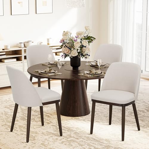 COLAMY Upholstered Dining Chairs Set of 4, Modern Kitchen Chairs with Back, Fabric Side Dining Room...