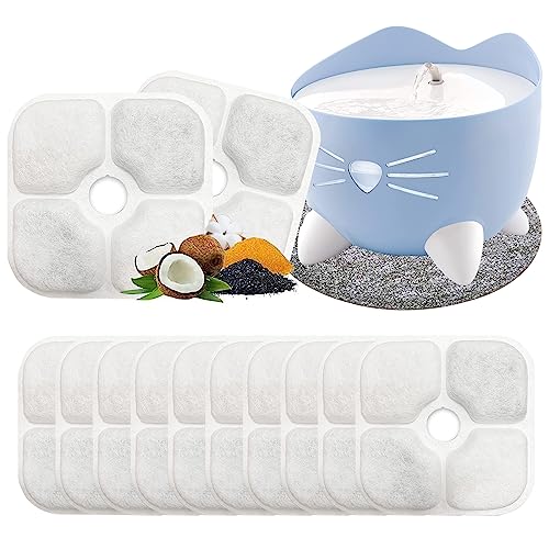 Filtro Fontanella Per Gatti Pixi 12 PCS Filtri Fontana Gatto Filtro Per Fontanella Compatibile Catit Pixi Cat Filtri Per Fontanella Gatto Effetto Triplo Con Resina e Carboni Attivi Piazza